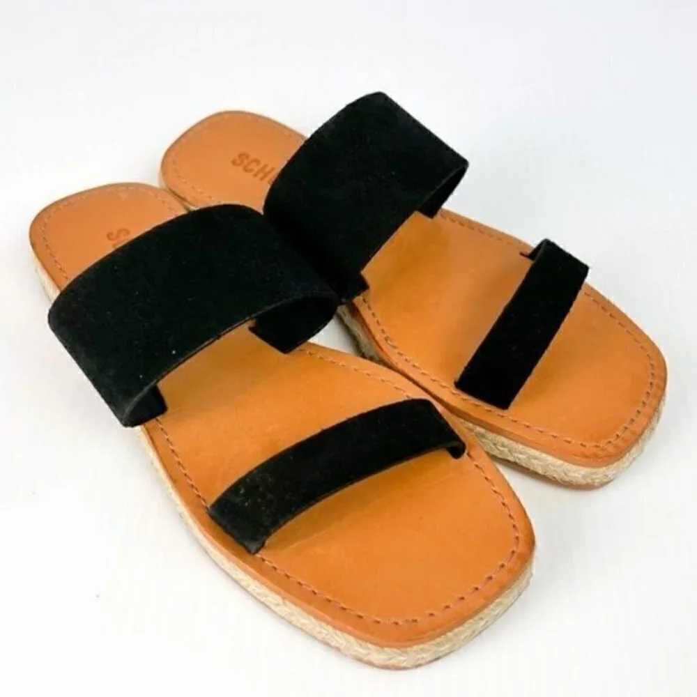 Schutz womens size 7 black Lilyane slide on sandals